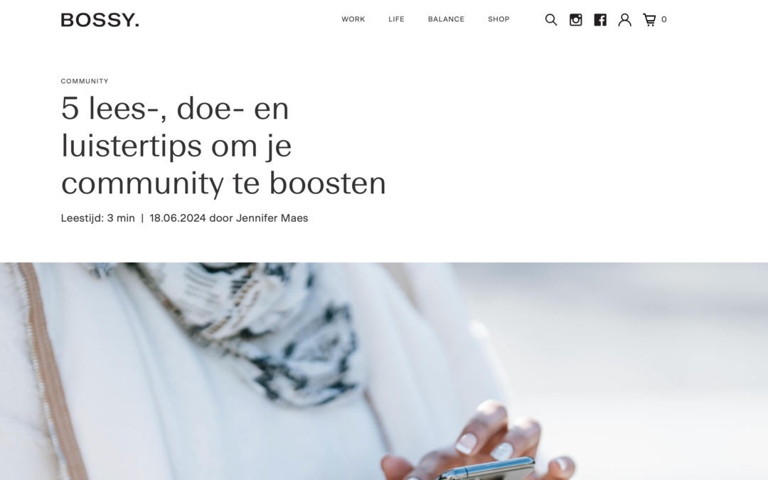 BOSSY – 5 lees, doe en luistertips om je community te boosten