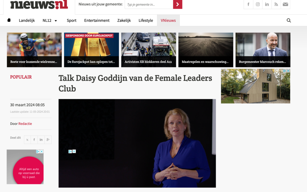 Nieuws.nl – Talk uitgever Daisy Goddijn van de Female Leaders Club